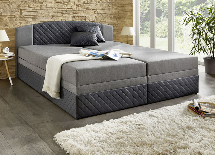 Boxspringbetten - Boxspringbett mit Bettkästen Ansicht 2 Boxspringbetten - Boxspringbett mit Bettkästen, in Farbe SCHWARZ-ANTHRAZIT Ansicht 2