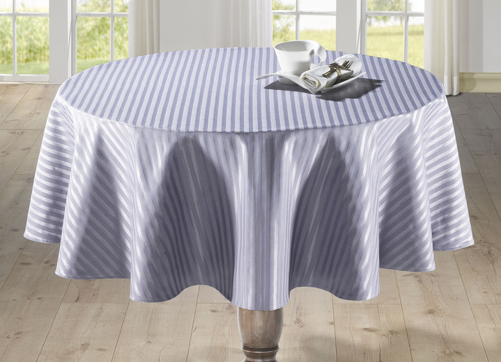 Tischdecken - Feine Tisch- und Raumdekoration mit glänzendem Streifendessin, in Größe 100 (Läufer, 40/150 cm) bis 404 (Kissenbezug, 40/ 40 cm), in Farbe CREME Ansicht 3