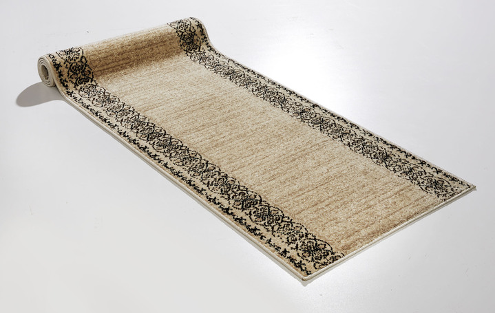 Teppiche - Hochwertiger Läufer nach Wunschmaß mit Rankenmotiv, in Größe 101 (Läufer, 67 cm breit) bis 106 (Läufer, 100 cm breit), in Farbe BEIGE Ansicht 1