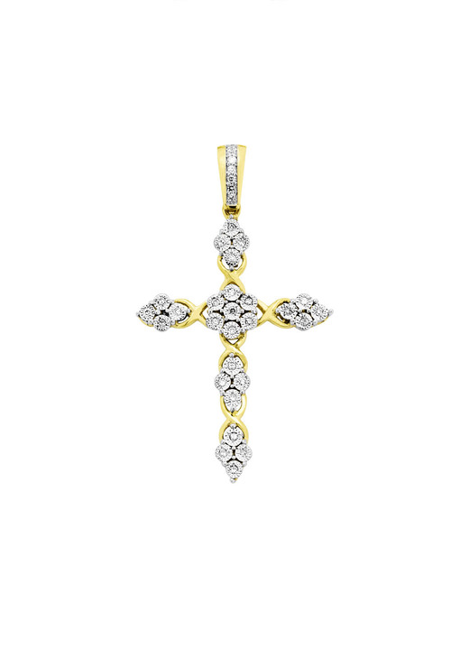 Anhänger - Edler Kreuz-Anhänger mit Diamanten Ansicht 2 Anhänger - Edler Kreuz-Anhänger mit Diamanten, in Farbe  Ansicht 2