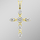 Anhänger - Edler Kreuz-Anhänger mit Diamanten – Ansicht 1 Anhänger - Edler Kreuz-Anhänger mit Diamanten, in Farbe  – Ansicht 1