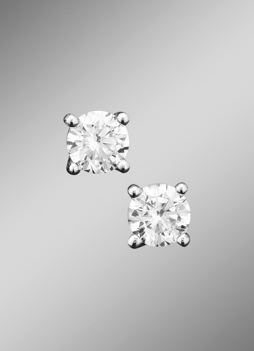 Ohrschmuck - Ohrstecker in Weißgold mit Brillant Ansicht 2 Ohrschmuck - Ohrstecker in Weißgold mit Brillant, in Farbe  Ansicht 2