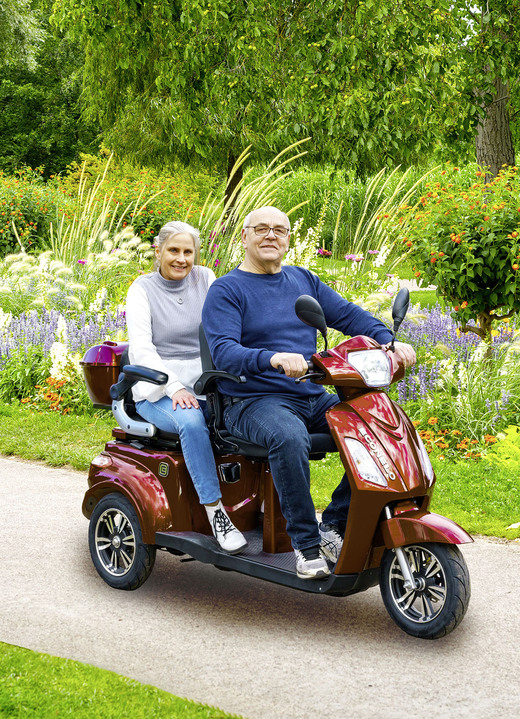 Gesundheit - Elektro-Dreiradroller von Econelo für 2 Personen, in Farbe ROT Ansicht 1