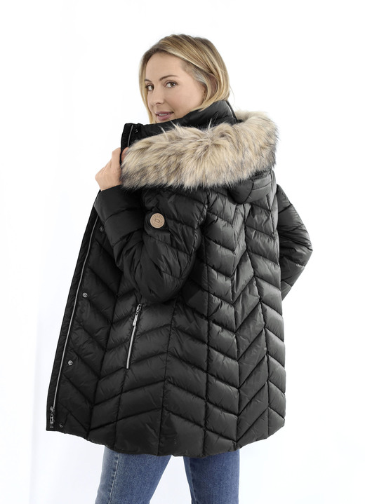 Daunenjacken - Daunenjacke mit abnehmbarer Kapuze, in Größe 036 bis 052, in Farbe SCHWARZ Ansicht 4