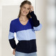 Langarm - Pullover in Color-Blocking – Farbe ROYALBLAU-HELLBLAU-MARINE – Ansicht 1 Langarm - Pullover in Color-Blocking, in Größe 036 bis 052, in Farbe ROYALBLAU-HELLBLAU-MARINE – Farbe ROYALBLAU-HELLBLAU-MARINE – Ansicht 1