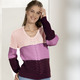 Langarm - Pullover in Color-Blocking – Farbe ROSA-ROSÉ-BORDEAUX – Ansicht 2 Langarm - Pullover in Color-Blocking, in Größe 036 bis 052, in Farbe ROYALBLAU-HELLBLAU-MARINE – Farbe ROSA-ROSÉ-BORDEAUX – Ansicht 2