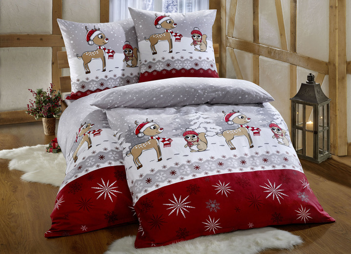 Bettwäschegarnituren - Soft-Biber Bettwäsche-Garnitur von Florella, in Größe 111 (40/80 cm + 135/200 cm) bis 115 (80/80 cm + 155/220 cm), in Farbe BUNT Ansicht 2