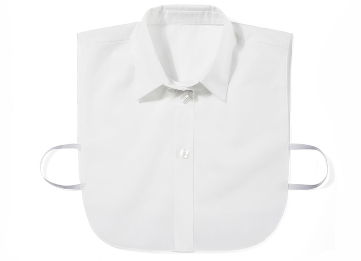 Kurzarm - Klaus Modelle, Damen-Blusenkragen, aus feinem Popeline, in Größe 1 (38-42) bis 3 (48-52), in Farbe WEISS Ansicht 3