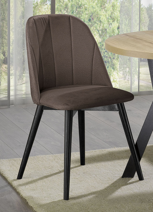 Esstische - Esszimmermöbel Gusto mit Samtbezug Ansicht 3 Esstische - Esszimmermöbel Gusto mit Samtbezug, in Farbe BEIGE-SCHWARZ, in Ausführung Stühle Gusto, 2er-Set Ansicht 3