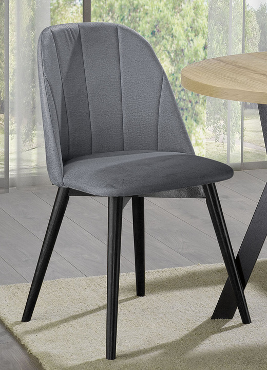 Esstische - Esszimmermöbel Gusto mit Samtbezug Ansicht 4 Esstische - Esszimmermöbel Gusto mit Samtbezug, in Farbe BEIGE-SCHWARZ, in Ausführung Stühle Gusto, 2er-Set Ansicht 4