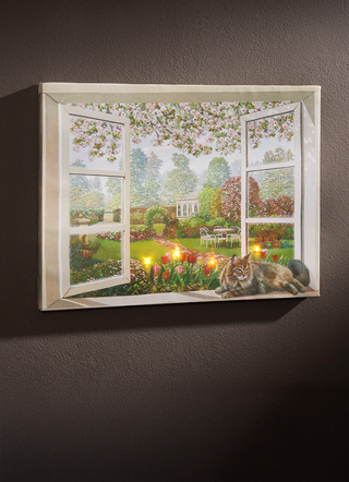 Tiere - LED-Bild auf Holzrahmen, in Farbe BUNT