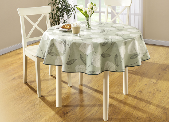 Gartentischdecken - Wachstuch-Tischdecke mit Ginkgo-Motiven, in Größe 108 (Tischdecke, 80/ 80 cm) bis 190 (Tischdecke oval, 140/190 cm), in Farbe TERRA Ansicht 5