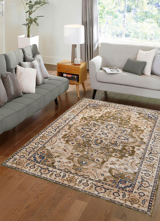 Teppiche - Exquisite Brücken und Teppiche mit orientalischem Flair, in Größe 113 (80x150 cm) bis 286 (240x300 cm), in Farbe GRÜN Ansicht 1