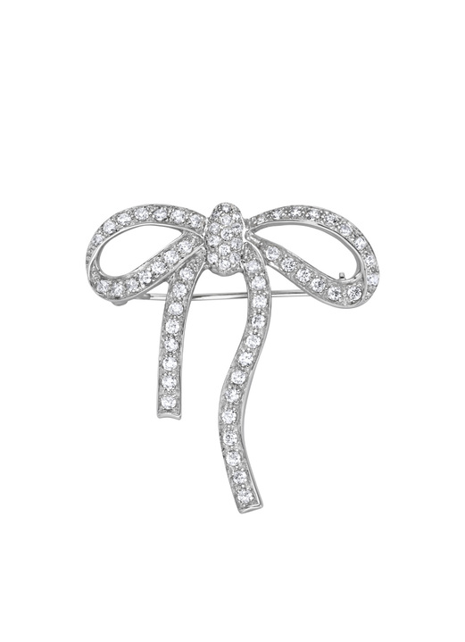 Anstecknadeln/Broschen - Anstecknadel Schleife mit synth. Zirkonia, in Farbe  Ansicht 2