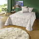 Tagesdecken - Hochwertige Tagesdecke mit Bandeinfassung – Farbe NATUR – Ansicht 1 Tagesdecken - Hochwertige Tagesdecke mit Bandeinfassung, in Größe 873 (Einzelbett, 135x210 cm) bis 924 (2 Kissenbezüge, 50x 50 cm), in Farbe GRÜN – Farbe NATUR – Ansicht 1