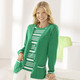 - Strick-Twinset mit Kontrasten, in Größe 038 bis 054, in Farbe GRÜN-WEISS – Farbe GRÜN-WEISS – Ansicht 1