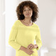 Pullover & Strickmode - Pullover mit Schmucksteinzier – Farbe GELB Pullover & Strickmode - Pullover mit Schmucksteinzier, in Größe 036 bis 052, in Farbe FUCHSIA