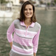 Pullover - Pullover mit dezentem Glanz – Farbe ROSÉ-GRAU-WEISS – Ansicht 1 Pullover - Pullover mit dezentem Glanz, in Größe 038 bis 054, in Farbe ROSÉ-GRAU-WEISS – Farbe ROSÉ-GRAU-WEISS – Ansicht 1