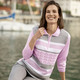 Pullover - Pullover mit dezentem Glanz – Farbe ROSÉ-GRAU-WEISS – Ansicht 2 Pullover - Pullover mit dezentem Glanz, in Größe 038 bis 054, in Farbe ROSÉ-GRAU-WEISS – Farbe ROSÉ-GRAU-WEISS – Ansicht 2