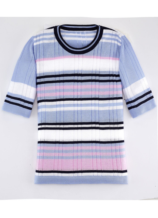 Pullover & Strickmode - Pulli mit Ringeldessin, in Größe 038 bis 052, in Farbe BLEU-MARINE-MULTICOLOR