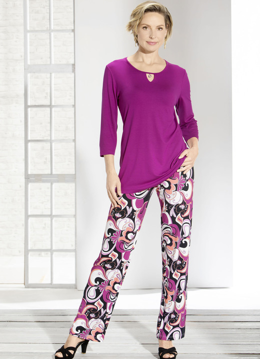 - Hose mit ausdrucksstarker Dessinierung, in Größe 018 bis 044, in Farbe WEISS-BUNT Ansicht 2