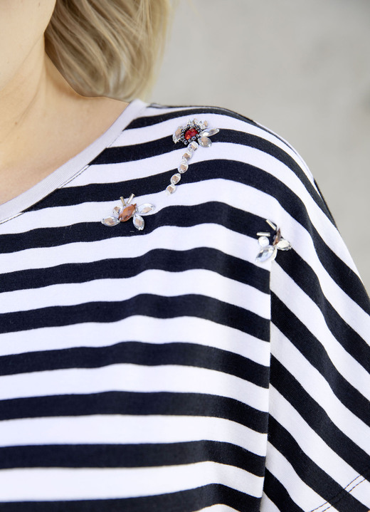 Shirts - Pfiffiges Shirt mit Streifen-Dessin, in Größe 036 bis 052, in Farbe NACHTBLAU-WEISS Ansicht 2