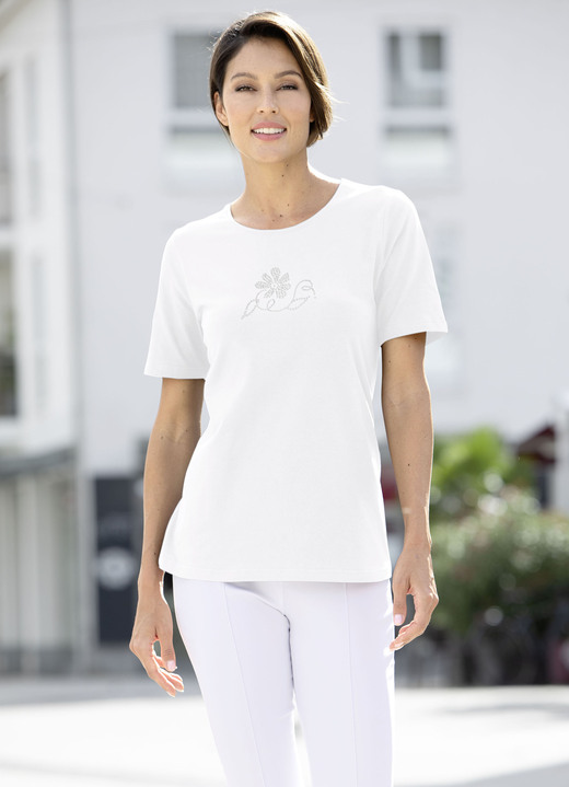Shirts mit Strass - Shirt mit hohem Tragekomfort in 4 Farben, in Größe L (44/46) bis XXL (52/54), in Farbe MARINE Ansicht 3