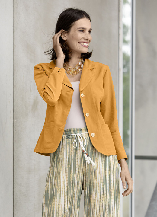 Langarm - Blusenjacke  mit Schulterpolster, in Größe 034 bis 050, in Farbe ROYALBLAU Ansicht 5