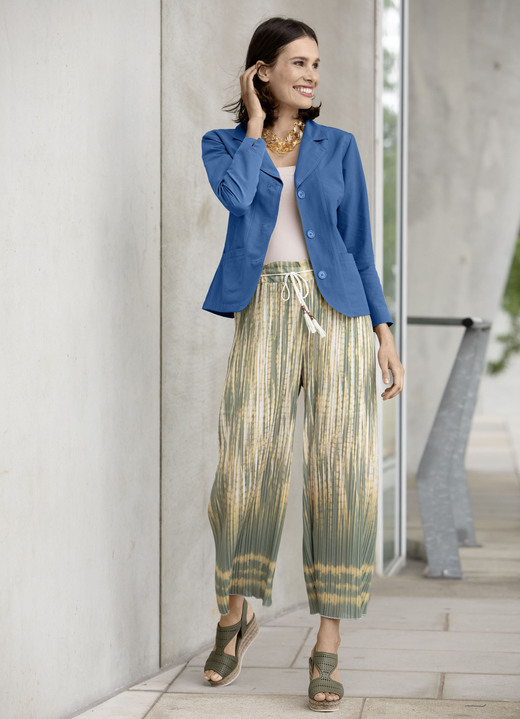 Langarm - Blusenjacke  mit Schulterpolster, in Größe 034 bis 050, in Farbe ROYALBLAU Ansicht 2