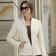 Blusenjacken - Jacke mit Schulterpolstern – Farbe CREME Blusenjacken - Jacke mit Schulterpolstern, in Größe 036 bis 052, in Farbe CREME