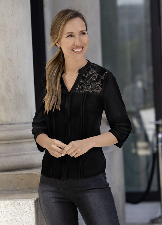 Blusen & Tuniken - Zart transparente Bluse, in Größe 036 bis 052, in Farbe ECRU Ansicht 2