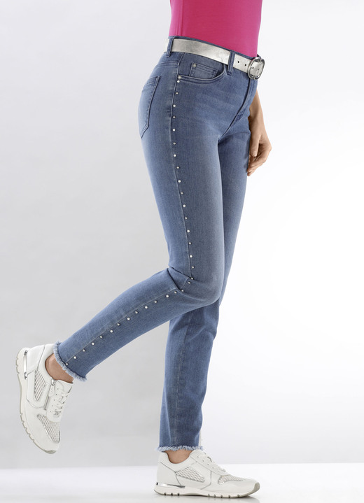 Hosen - Edel-Jeans mit tollen Zierperlen Ansicht 3 Hosen - Edel-Jeans mit tollen Zierperlen, in Größe 017 bis 050, in Farbe JEANSBLAU Ansicht 3