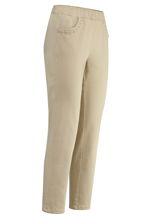 Hosen mit Knopf- und Reißverschluss - Jeans in 7/8-Länge, in Größe 019 bis 058, in Farbe BEIGE Ansicht 1