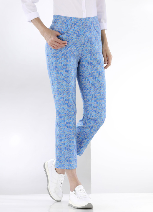 Hosen - Hose in aktueller Dessinierung, in Größe 018 bis 052, in Farbe AZURBLAU-WEISS Ansicht 3