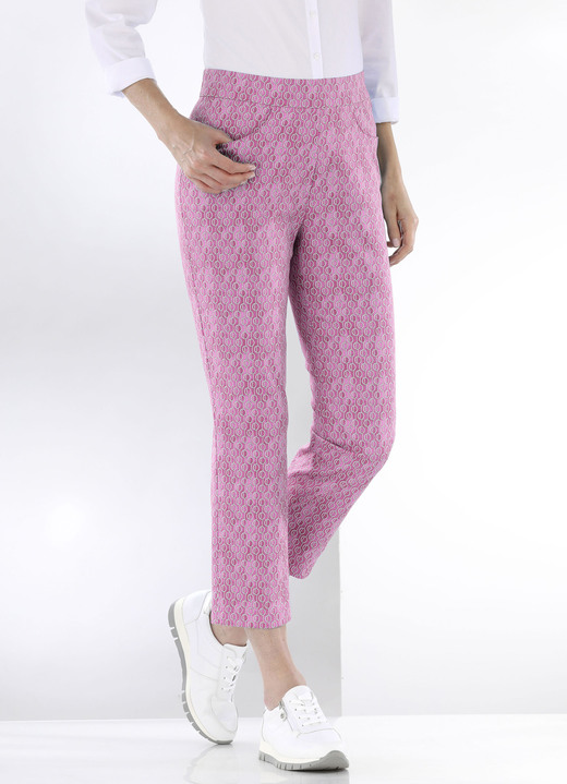 Hosen - Hose in aktueller Dessinierung, in Größe 018 bis 052, in Farbe AZURBLAU-WEISS Ansicht 7