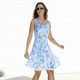 Sommerkleider - Kleid mit breiten Trägern – Farbe BLAU-WEISS-BUNT – Ansicht 2 Sommerkleider - Kleid mit breiten Trägern, in Größe 034 bis 050, in Farbe BLAU-WEISS-BUNT – Farbe BLAU-WEISS-BUNT – Ansicht 2