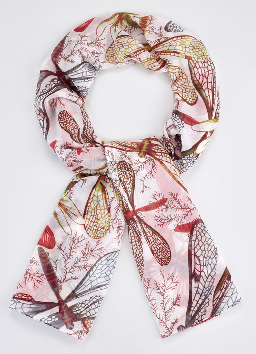 - Schal mit Libellen-Motiven, in Farbe ECRU-BUNT Ansicht 1