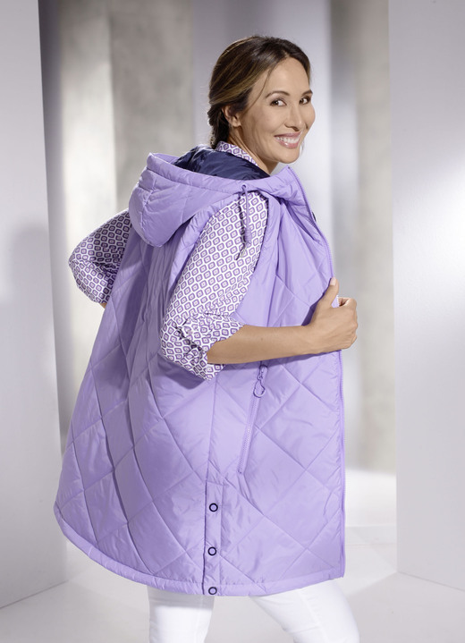 - Longweste mit 2-Wege-Reißverschluss, in Größe 036 bis 052, in Farbe LAVENDEL Ansicht 2