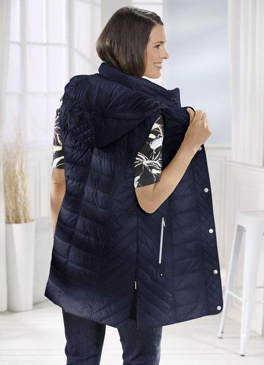 Jacken & Mäntel - Weste mit abnehmbarer Kapuze, in Größe 020 bis 060, in Farbe NAVY