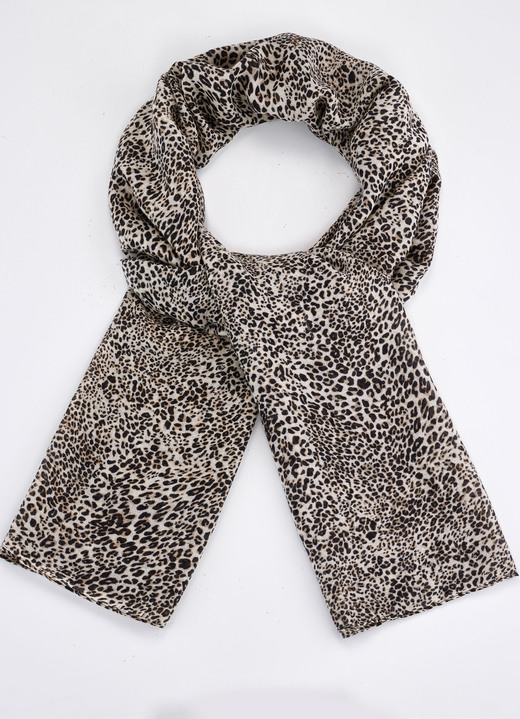Schals - Schal mit Raubtierfell-Dessin, in Farbe BEIGE-BUNT Ansicht 1