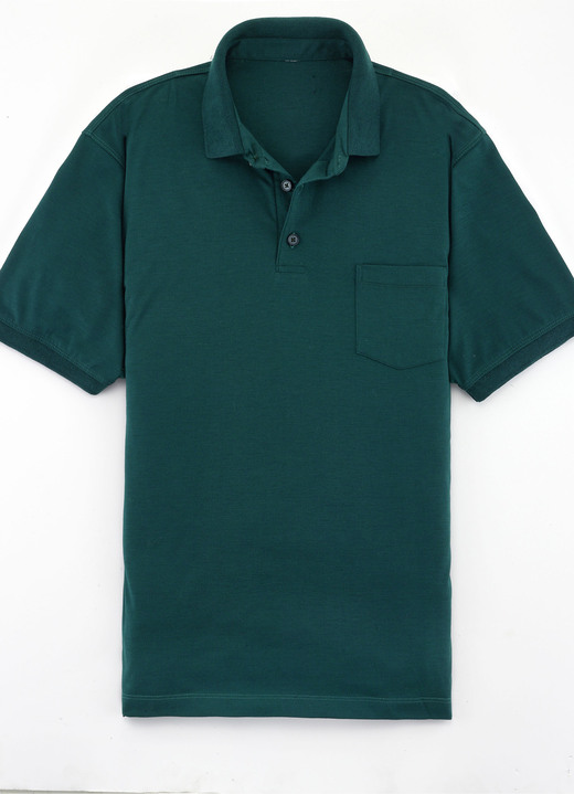 Shirts & Sweatshirts - Poloshirt in 4 Farben, in Größe 046 bis 062, in Farbe DUNKELGRÜN