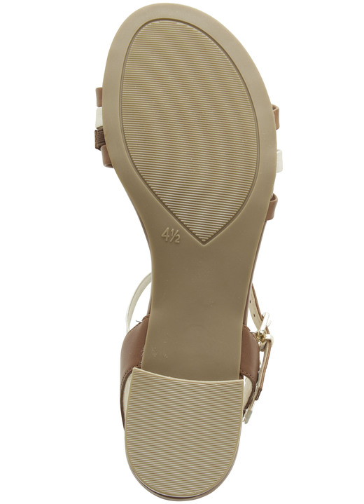 Sandaletten & Pantoletten - Caprice Sandalette aus teilweise metallisiertem Nappaleder, in Größe 3 1/2 bis 8, in Farbe COGNAC-GOLD Ansicht 4