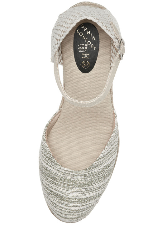 Sandaletten & Pantoletten - Sandalette aus Textilmaterial, in Größe 036 bis 042, in Farbe ECRU-BLAU Ansicht 5