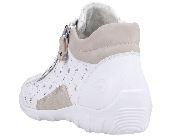 Stiefel & Stiefeletten - Remonte Schnür-Bootie aus bedrucktem und metallisch schimmerndem Synthetikmaterial, in Größe 036 bis 042, in Farbe WEISS-PUDERROSÉ Ansicht 10