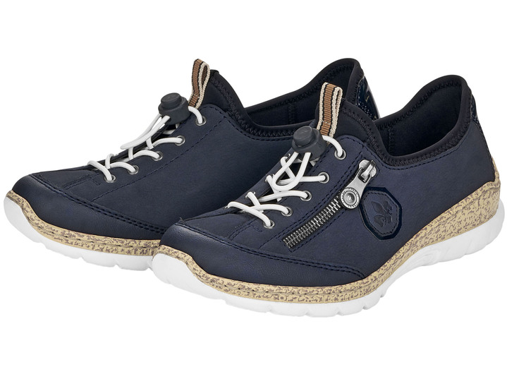 Slipper & Schnürschuhe - Rieker, sportliche Damen-Sneaker, mit MemoSoft Decksohle, in Größe 036 bis 042, in Farbe DUNKELBLAU Ansicht 4