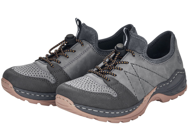 Sport- & Freizeitschuhe - Rieker Sneaker mit herausnehmbarer MemoSoft-Textileinlage, in Größe 036 bis 043, in Farbe GRAU Ansicht 4