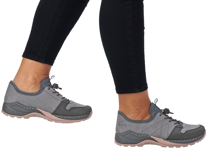 Sport- & Freizeitschuhe - Rieker Sneaker mit herausnehmbarer MemoSoft-Textileinlage, in Größe 036 bis 043, in Farbe GRAU Ansicht 7