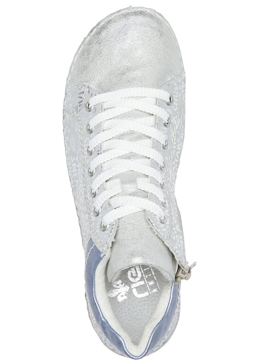- Rieker Schnür-Bootie aus originell bedrucktem Synthetikmaterial, in Größe 036 bis 042, in Farbe SILBERGRAU-BLEU Ansicht 2