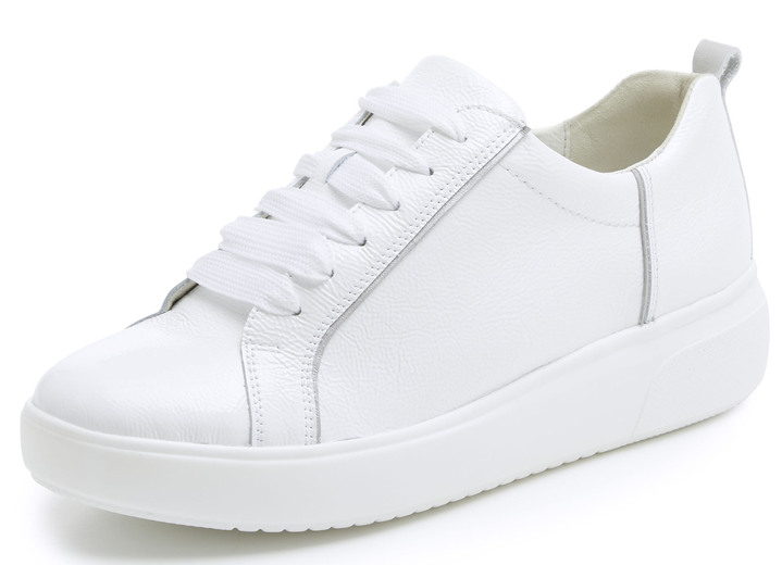 Slipper & Schnürschuhe - Waldläufer, trendige Damen-Schnürschuhe, Weite H, mit herausnehmbarem Fußbett, in Größe 3 1/2 bis 8, in Farbe WEISS Ansicht 1