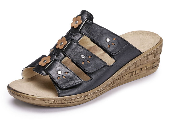 - Gemini Pantolette mit verstellbaren Klettspangen, in Größe 036 bis 042, in Farbe SCHWARZ Ansicht 1